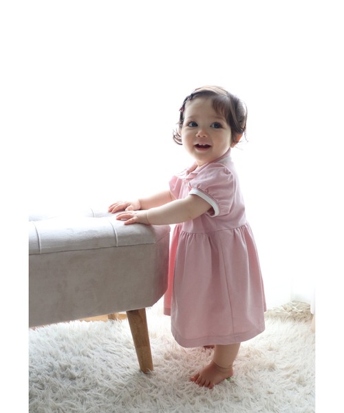 SweetMommy(スウィートマミー)の「ベビーポロワンピース ロンパース(ロンパース・キッズ・オフホワイト/グレイッシュベージュ/ブルー/ピンク・90/80/50-70)」の13枚目の写真