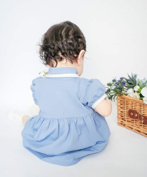SweetMommy(スウィートマミー)の「ベビーポロワンピース ロンパース(ロンパース・キッズ・オフホワイト/グレイッシュベージュ/ブルー/ピンク・90/80/50-70)」の18枚目の写真
