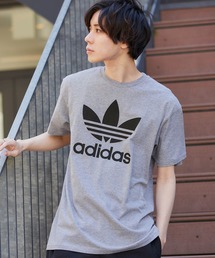 adidas/アディダストレフォイルロゴプリントTシャツ オーバーサイズカットソー