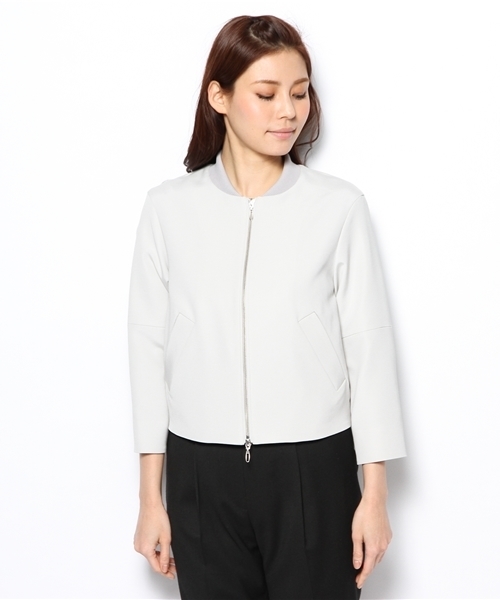 ESTNATION（エストネーション）の「ESTNATION ブルゾン（ブルゾン・レディース・ライトグレー/オフホワイト/ブラック・40/38）」の4枚目の写真