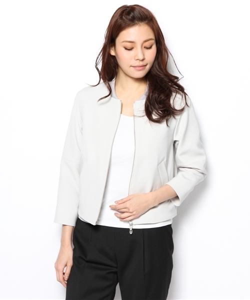 ESTNATION（エストネーション）の「ESTNATION ブルゾン（ブルゾン・レディース・ライトグレー/オフホワイト/ブラック・40/38）」の6枚目の写真