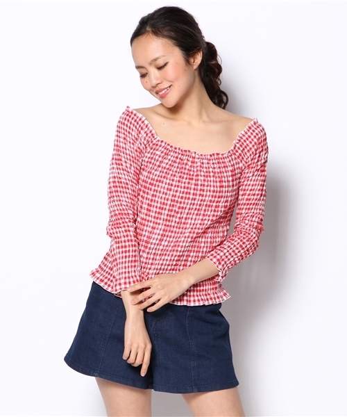 Chico（チコ）の「シャーリングTOPs（シャツ/ブラウス・レディース・レッド/ブラック/ライトブルー・FREE）」の12枚目の写真