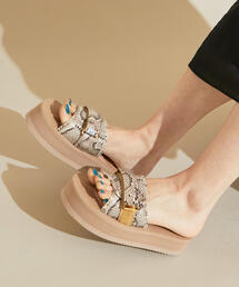 suicoke | 【別注】＜SUICOKE＞∴パイソンプリント プラットフォームスライダーサンダル ◆(サンダル)