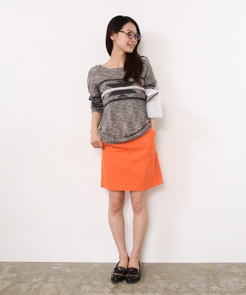 coen（コーエン）の「SMITH(スミス)ピケタイトスカート（スカート・レディース・ネイビー/オレンジ/オフホワイト・SMALL/MEDIUM/LARGE）」の8枚目の写真