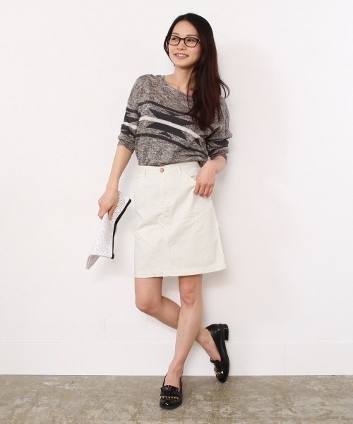 coen（コーエン）の「SMITH(スミス)ピケタイトスカート（スカート・レディース・ネイビー/オレンジ/オフホワイト・SMALL/MEDIUM/LARGE）」の7枚目の写真