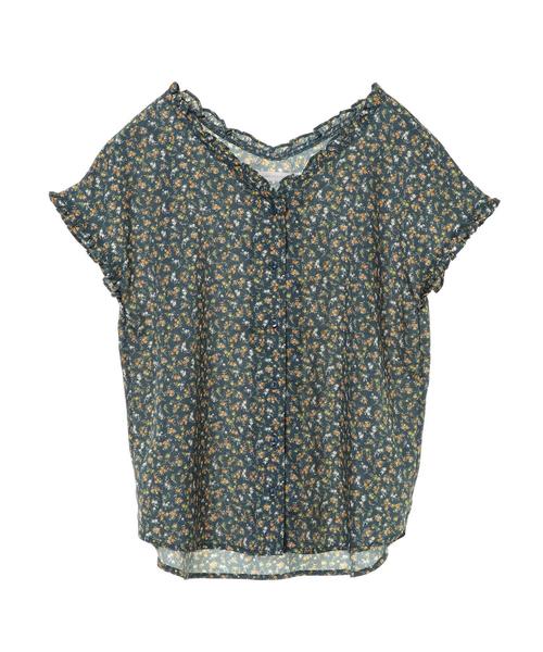 AMERICAN HOLIC（アメリカンホリック）の「両Vネックフリルフロントボタンブラウス　＊（シャツ/ブラウス・レディース・ドット/その他14/ブラック系その他5・FREE）」の9枚目の写真