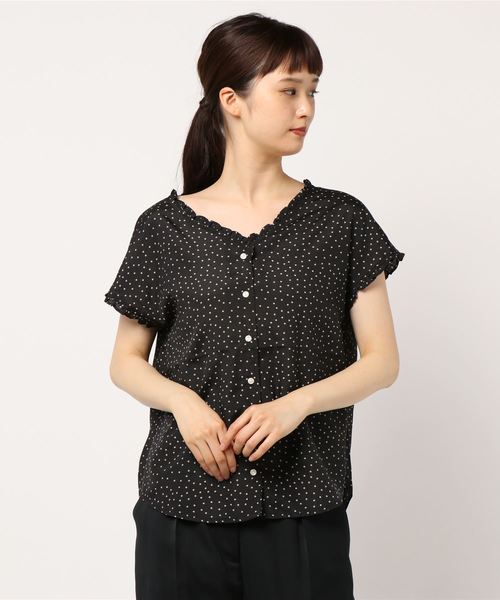 AMERICAN HOLIC（アメリカンホリック）の「両Vネックフリルフロントボタンブラウス　＊（シャツ/ブラウス・レディース・ドット/その他14/ブラック系その他5・FREE）」の21枚目の写真