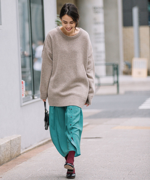 Munich（ミューニック）の「ラムウールジャージークルーネックプルオーバー（ニット/セーター・レディース・ブラック/ベージュ/レッド/アイボリー・FREE）」の11枚目の写真