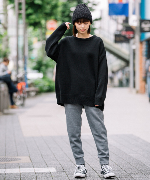 Munich（ミューニック）の「ラムウールジャージークルーネックプルオーバー（ニット/セーター・レディース・ブラック/ベージュ/レッド/アイボリー・FREE）」の16枚目の写真