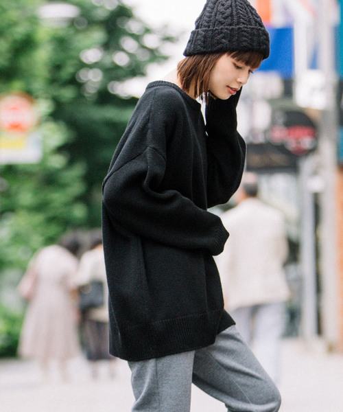 Munich（ミューニック）の「ラムウールジャージークルーネックプルオーバー（ニット/セーター・レディース・ブラック/ベージュ/レッド/アイボリー・FREE）」の20枚目の写真