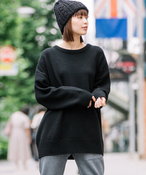 Munich（ミューニック）の「ラムウールジャージークルーネックプルオーバー（ニット/セーター・レディース・ブラック/ベージュ/レッド/アイボリー・FREE）」の19枚目の写真