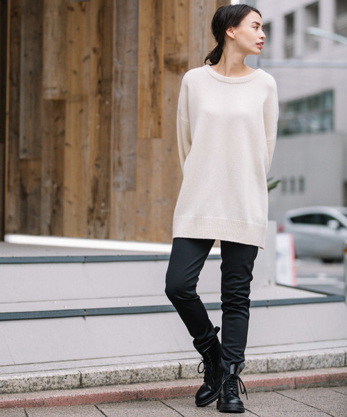 Munich（ミューニック）の「ラムウールジャージークルーネックプルオーバー（ニット/セーター・レディース・ブラック/ベージュ/レッド/アイボリー・FREE）」の22枚目の写真