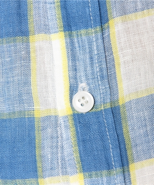 coen（コーエン）の「チェック柄リネンシャツ（シャツ/ブラウス・レディース・ピンク/レッド/イエロー/コバルトブルー・MEDIUM/LARGE）」の13枚目の写真