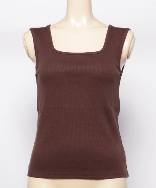 archives（アルシーヴ）の「スクエアタンク（タンクトップ・レディース・ブラック/オフホワイト/ピンク系その他/ブラウン/アイボリー・MEDIUM）」の5枚目の写真