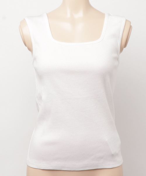 archives（アルシーヴ）の「スクエアタンク（タンクトップ・レディース・ブラック/オフホワイト/ピンク系その他/ブラウン/アイボリー・MEDIUM）」の2枚目の写真