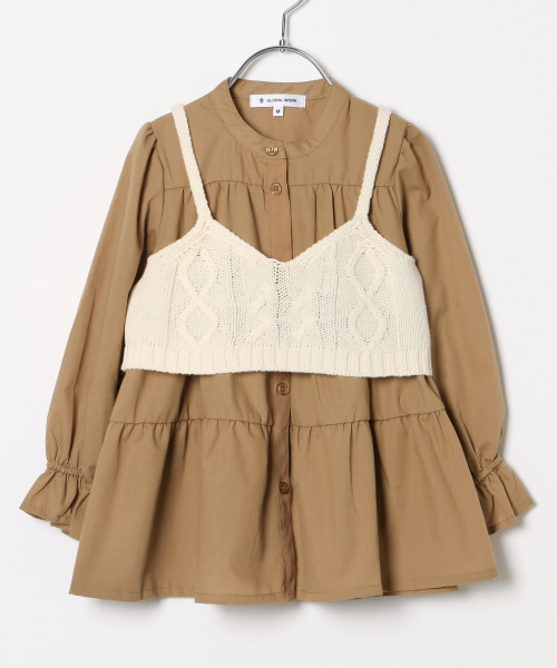 GLOBAL WORK（グローバルワーク）の「【キッズ】ベストツキティアードチュニック/844639（シャツ/ブラウス・キッズ・ベージュ/ホワイト/ブラック・SMALL/MEDIUM/LARGE/X-LARGE/XX-LARGE）」の3枚目の写真