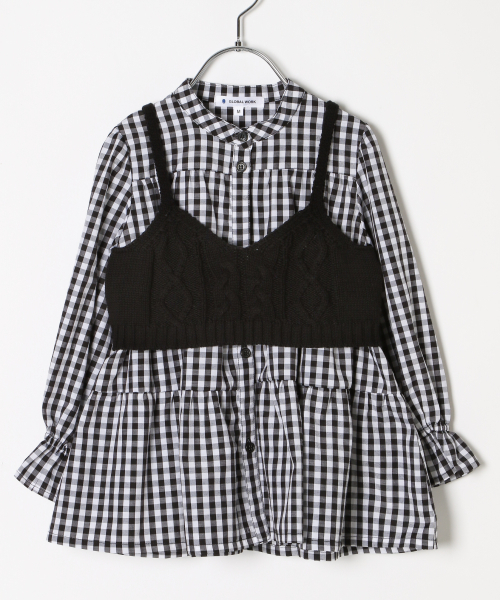 GLOBAL WORK（グローバルワーク）の「【キッズ】ベストツキティアードチュニック/844639（シャツ/ブラウス・キッズ・ベージュ/ホワイト/ブラック・SMALL/MEDIUM/LARGE/X-LARGE/XX-LARGE）」の2枚目の写真