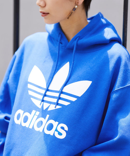 adidas アディダス レディース プルオーバーパーカー M スカイブルー adidas - adidas アディダス レディース プルオーバーパーカー M