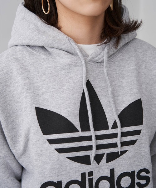 adidas(アディダス)の「adidas アディダス TREFOIL HOODIE トレフォイル フーディー プルオーバーパーカー(パーカー・レディース・ブラック/グレー/ブルー・S/M/L)」の11枚目の写真