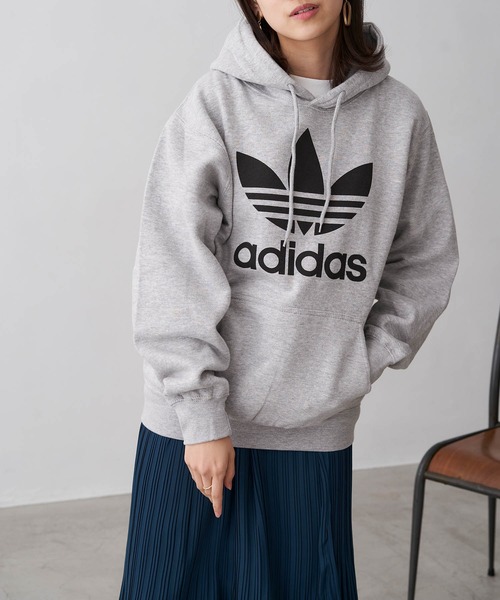 adidas(アディダス)の「adidas アディダス TREFOIL HOODIE トレフォイル フーディー プルオーバーパーカー(パーカー・レディース・ブラック/グレー/ブルー・S/M/L)」の22枚目の写真