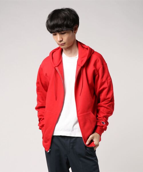 Champion(チャンピオン)の「Champion(チャンピオン) ジップアップスウェットパーカー 9oz(パーカー・メンズ・ブラック/グレー/ダークグリーン/ネイビー/レッド/レッド系その他/チャコール・SMALL/MEDIUM/LARGE/X-LARGE)」の6枚目の写真