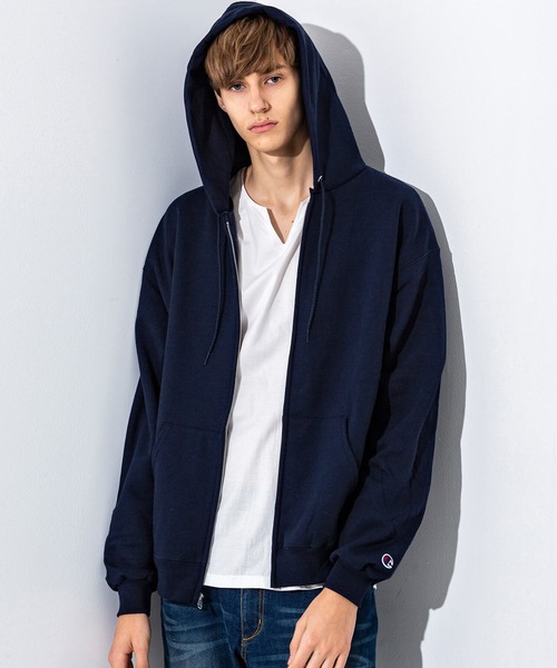 Champion(チャンピオン)の「Champion(チャンピオン) ジップアップスウェットパーカー 9oz(パーカー・メンズ・ブラック/グレー/ダークグリーン/ネイビー/レッド/レッド系その他/チャコール・SMALL/MEDIUM/LARGE/X-LARGE)」の5枚目の写真
