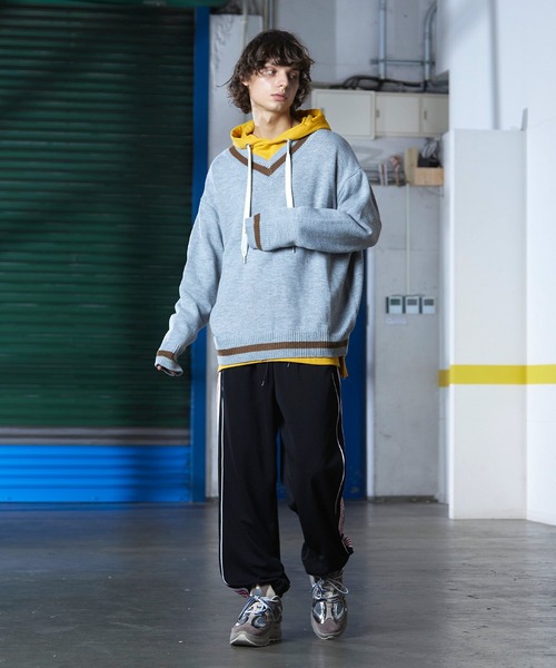 act'm（アクトム）の「act'm オーバーサイズ チルデン セーター ニット（ニット/セーター・メンズ・ホワイト系その他/グレー系その他/ベージュ系その他/ブルー系その他/パープル系その他・FREE）」の8枚目の写真