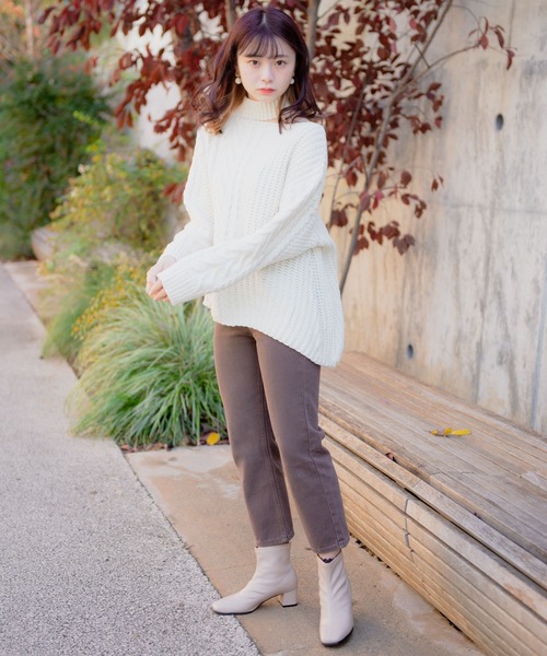 VANNIE U（ヴァニーユー）の「チョコクリームデニム（デニムパンツ・レディース・ブラウン/ナチュラル・SMALL/MEDIUM/LARGE）」の7枚目の写真