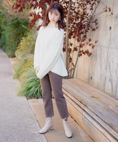 VANNIE U（ヴァニーユー）の「チョコクリームデニム（デニムパンツ・レディース・ブラウン/ナチュラル・SMALL/MEDIUM/LARGE）」の4枚目の写真