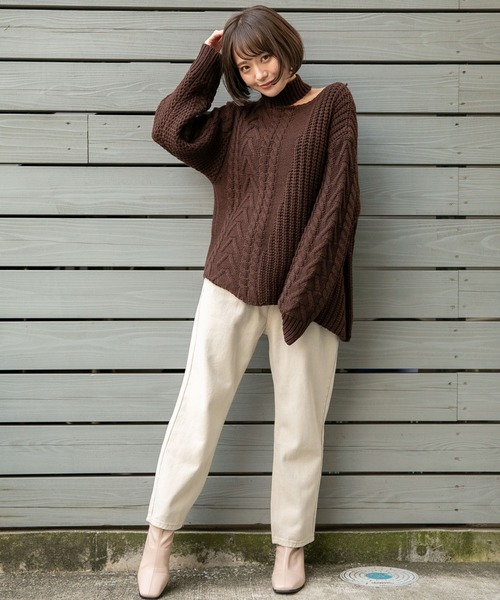 VANNIE U（ヴァニーユー）の「チョコクリームデニム（デニムパンツ・レディース・ブラウン/ナチュラル・SMALL/MEDIUM/LARGE）」の14枚目の写真