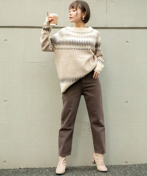 VANNIE U（ヴァニーユー）の「チョコクリームデニム（デニムパンツ・レディース・ブラウン/ナチュラル・SMALL/MEDIUM/LARGE）」の19枚目の写真