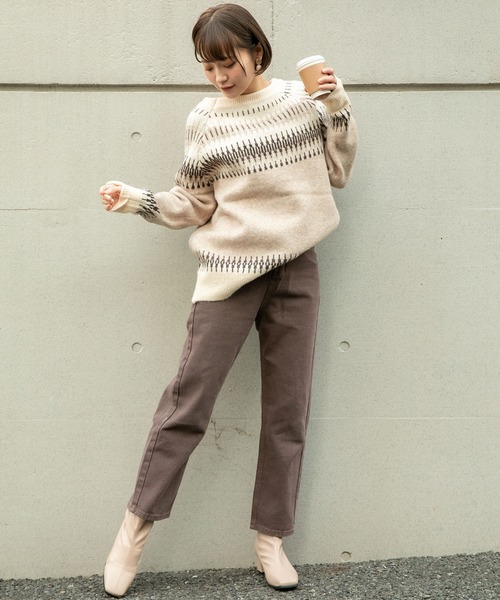 VANNIE U（ヴァニーユー）の「チョコクリームデニム（デニムパンツ・レディース・ブラウン/ナチュラル・SMALL/MEDIUM/LARGE）」の17枚目の写真