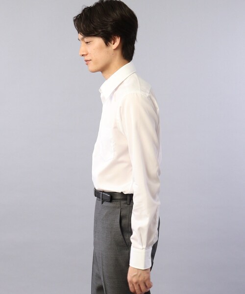 TAKEO KIKUCHI（タケオキクチ）の「100/2ブロードシャツ（ビジネスシャツ・メンズ・ホワイト・01/02/03/04）」の4枚目の写真