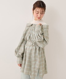one after another NICE CLAUP | ベルト付チュニック風ブラウス(シャツ/ブラウス)