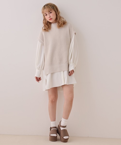 one after another NICE CLAUP（ワンアフターアナザーナイスクラップ）の「ベルト付チュニック風ブラウス（シャツ/ブラウス・レディース・オフホワイト/ミント/チェック・FREE）」の12枚目の写真