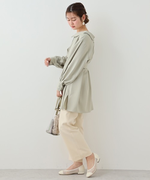 one after another NICE CLAUP（ワンアフターアナザーナイスクラップ）の「ベルト付チュニック風ブラウス（シャツ/ブラウス・レディース・オフホワイト/ミント/チェック・FREE）」の21枚目の写真