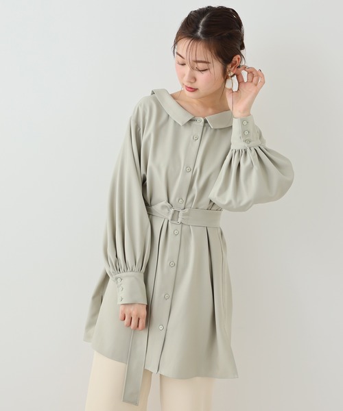 one after another NICE CLAUP（ワンアフターアナザーナイスクラップ）の「ベルト付チュニック風ブラウス（シャツ/ブラウス・レディース・オフホワイト/ミント/チェック・FREE）」の17枚目の写真