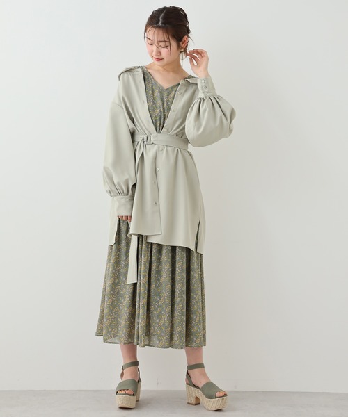 one after another NICE CLAUP（ワンアフターアナザーナイスクラップ）の「ベルト付チュニック風ブラウス（シャツ/ブラウス・レディース・オフホワイト/ミント/チェック・FREE）」の22枚目の写真