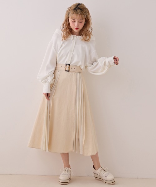 one after another NICE CLAUP（ワンアフターアナザーナイスクラップ）の「ベルト付チュニック風ブラウス（シャツ/ブラウス・レディース・オフホワイト/ミント/チェック・FREE）」の15枚目の写真