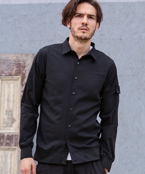 Kappa（カッパ）の「Kappa(カッパ)ストレッチリブシャツ（シャツ/ブラウス・メンズ・ブラック/ネイビー・S/M/L）」の2枚目の写真