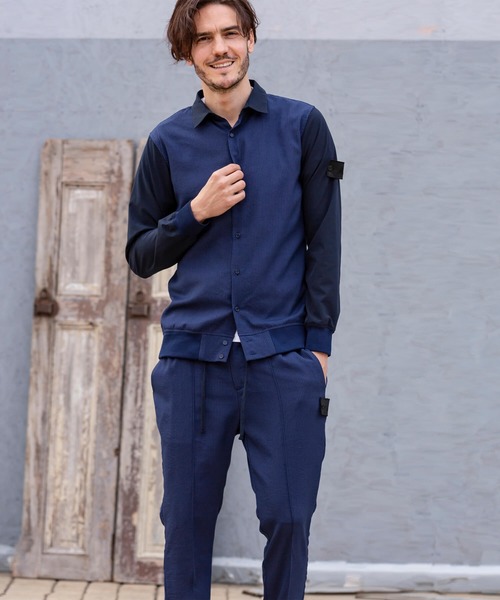 Kappa（カッパ）の「Kappa(カッパ)ストレッチリブシャツ（シャツ/ブラウス・メンズ・ブラック/ネイビー・S/M/L）」の11枚目の写真