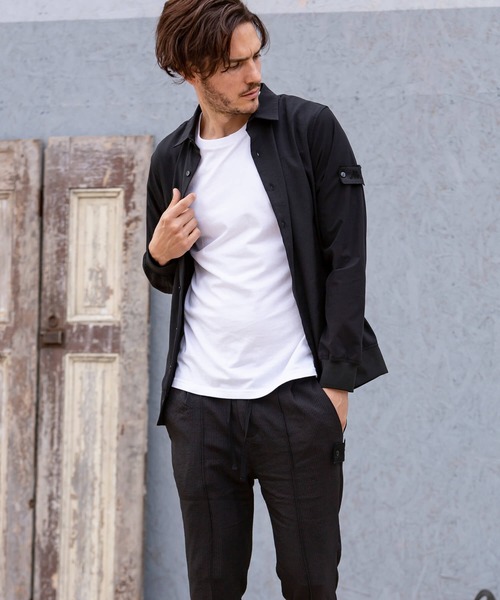 Kappa（カッパ）の「Kappa(カッパ)ストレッチリブシャツ（シャツ/ブラウス・メンズ・ブラック/ネイビー・S/M/L）」の13枚目の写真