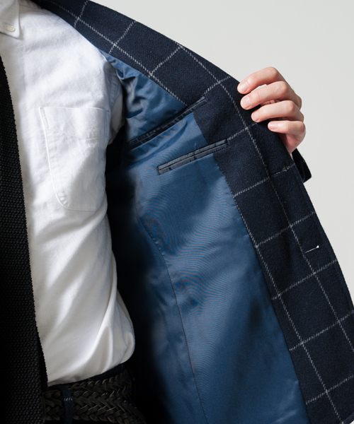 green label relaxing（グリーンレーベルリラクシング）の「□T/W W/P SHORT 2B ジャケット（テーラードジャケット・メンズ・ダークグレー/ネイビー・MEDIUM/LARGE/X-LARGE/SMALL）」の8枚目の写真