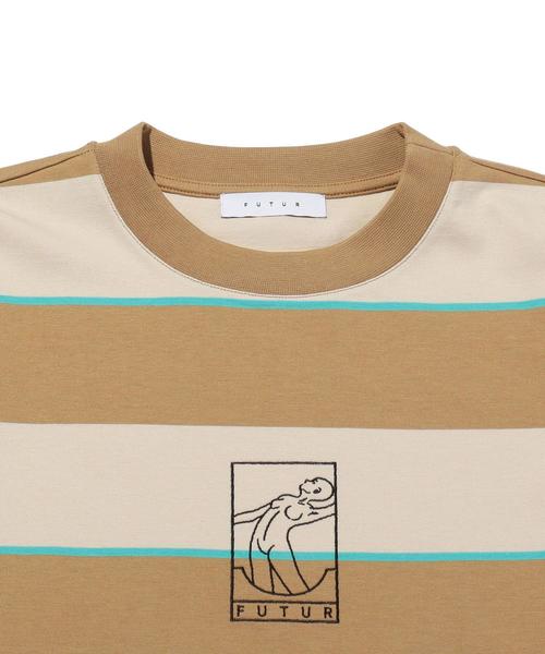 FUTUR(フューチャー)の「<FUTUR> MW G FIT STRIPE LS/Tシャツ □□(Tシャツ/カットソー・メンズ・ベージュ・LARGE/MEDIUM/SMALL)」の3枚目の写真