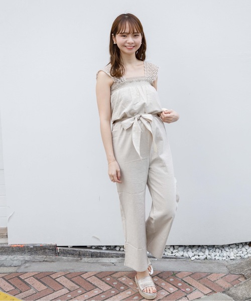 flower（フラワー）の「フルブルームロンパース（つなぎ/オールインワン・レディース・カーキ/アイボリー・FREE）」の12枚目の写真