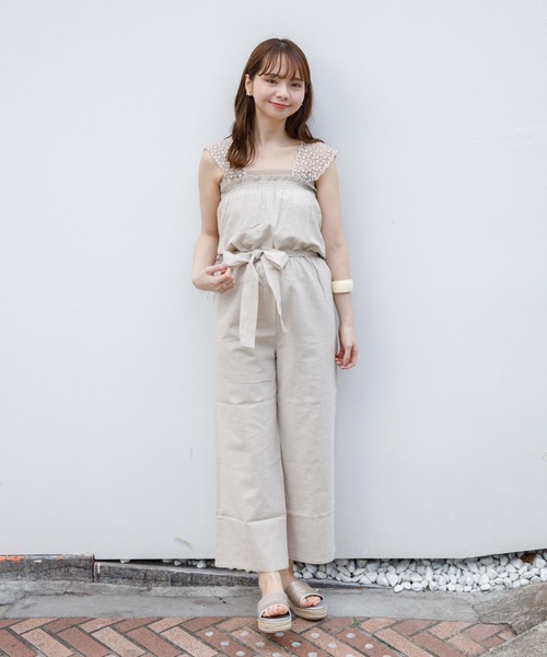 flower（フラワー）の「フルブルームロンパース（つなぎ/オールインワン・レディース・カーキ/アイボリー・FREE）」の10枚目の写真