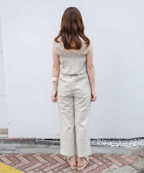 flower（フラワー）の「フルブルームロンパース（つなぎ/オールインワン・レディース・カーキ/アイボリー・FREE）」の4枚目の写真