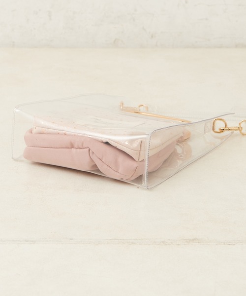 one after another NICE CLAUP（ワンアフターアナザーナイスクラップ）の「PVCポーチ付き３点バッグ（ショルダーバッグ・レディース・アイボリー/グレー/ピンク・FREE）」の8枚目の写真