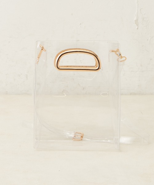 one after another NICE CLAUP（ワンアフターアナザーナイスクラップ）の「PVCポーチ付き３点バッグ（ショルダーバッグ・レディース・アイボリー/グレー/ピンク・FREE）」の13枚目の写真