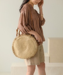 Bab | 【WEB限定】フリンジラウンドトートBAG/2wayラウンドかごバッグ(かごバッグ)